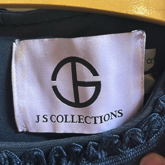 J S Collections Navy Sheath Midi Dress Size 8 - Picture 7 of 12